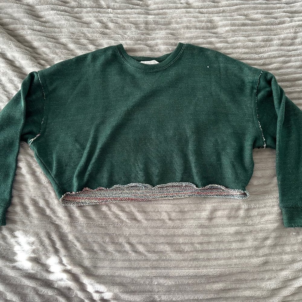 Cropped Army Green Sweater
